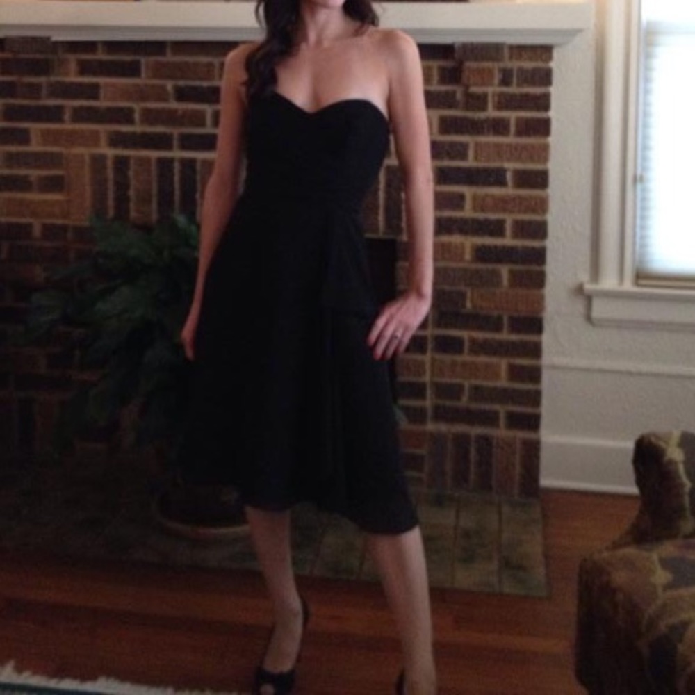 Alfred Angelo Black Strapless Bridesmaid Dress